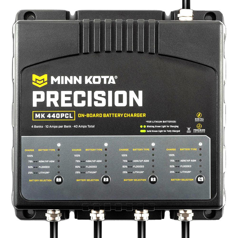 Minn Kota On-Board Precision Charger MK-440 PCL 4 Bank x 10 AMP LI Optimized Charger [1834401] - Essenbay Marine