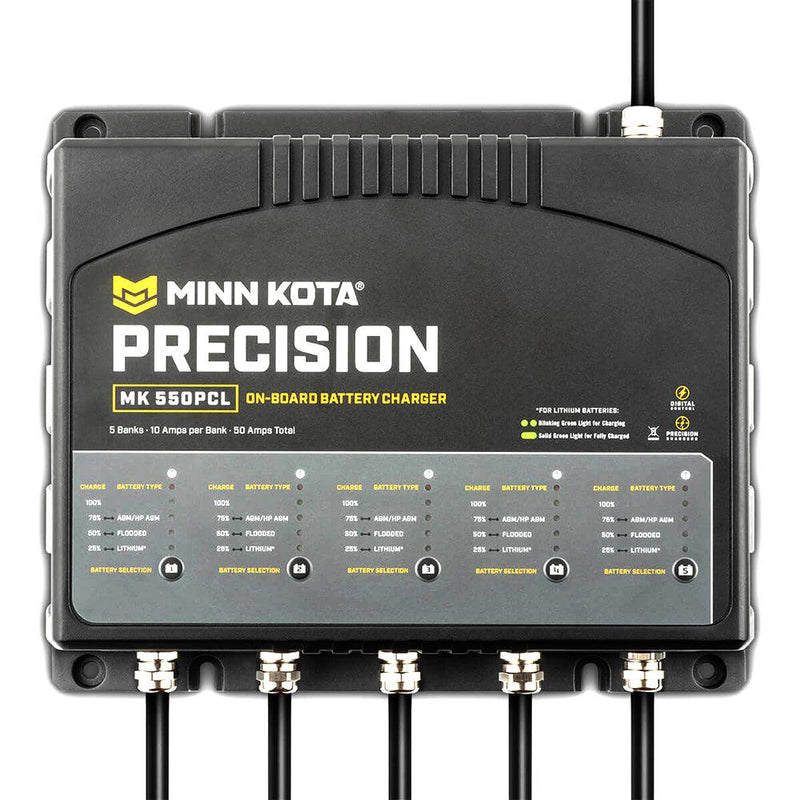 Minn Kota On-Board Precision Charger MK-550 PCL 5 Bank x 10 AMP LI Optimized Charger [1835500] - Essenbay Marine