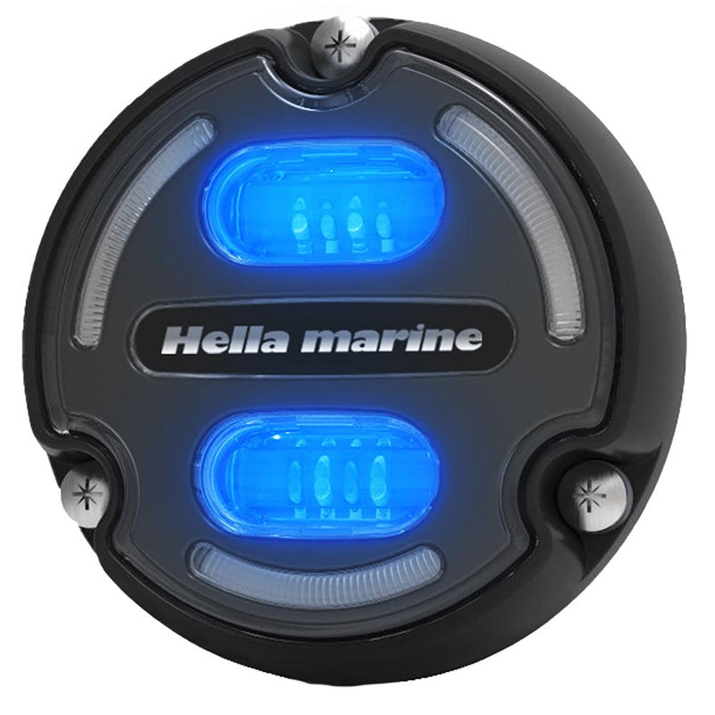 Hella Marine Apelo A2 Blue White Underwater Light - 3000 Lumens - Black Housing - Charcoal Lens w/Edge Light [016147-001] - Essenbay Marine