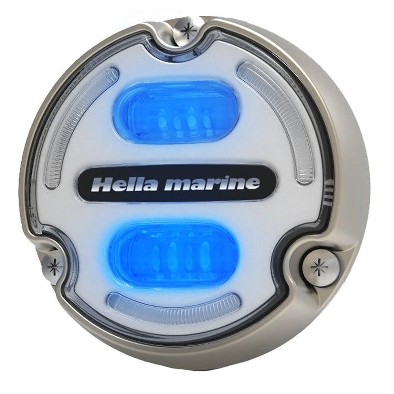 Hella Marine Apelo A2 Blue White Underwater Light - 3000 Lumens - Bronze Housing - White Lens w/Edge Light [016147-101] - Essenbay Marine