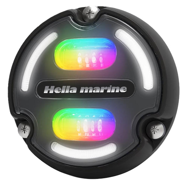 Hella Marine A2 RGB Underwater Light - 3000 Lumens - Black Housing - Charcoal Lens w/Edge Light [016148-001] - Essenbay Marine