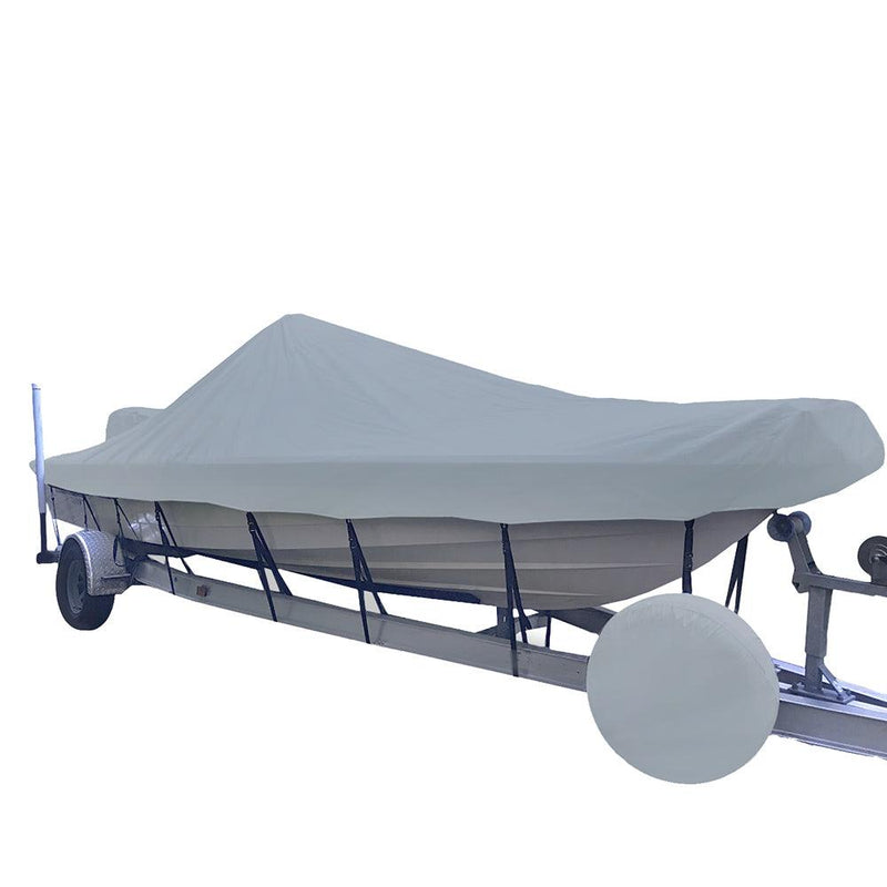 Carver Sun-DURA Styled-to-Fit Boat Cover f/19.5 V-Hull Center Console Shallow Draft Boats - Grey [71219S-11] - Essenbay Marine