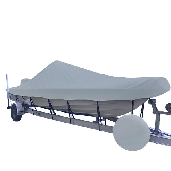Carver Sun-DURA Narrow Series Styled-to-Fit Boat Cover f/23.5 V-Hull Center Console Shallow Draft Boats - Grey [71223NS-11] - Essenbay Marine