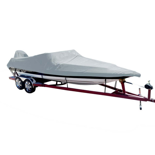 Carver Poly-Flex II Styled-to-Fit Boat Cover f/18.5 Ski Boats with Low Profile Windshield - Grey [74018F-10] - Essenbay Marine