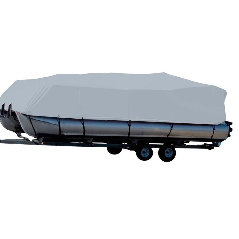 Carver Sun-DURA Styled-to-Fit Boat Cover f/24.5 Pontoons w/Bimini Top  Partial Rails - Grey [77624S-11] - Essenbay Marine