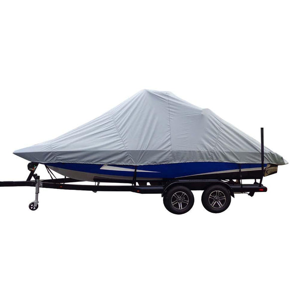 Carver Sun-DURA Specialty Boat Cover f/23.5 Inboard Tournament Ski Boats w/Wide Bow  Swim Platform - Grey [82123S-11] - Essenbay Marine