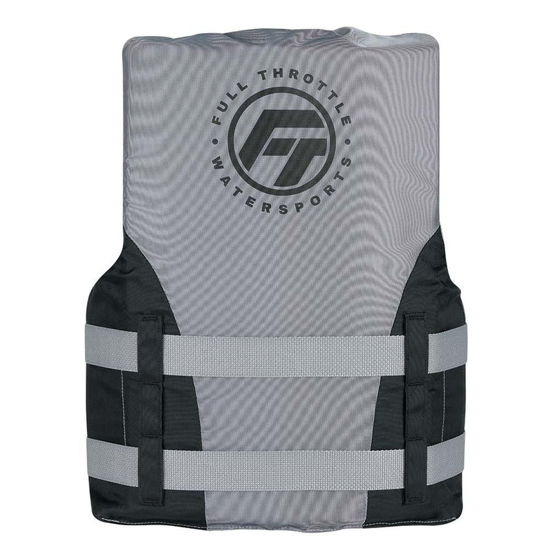 Full Throttle Teen Nylon Life Jacket - Grey/Black [112200-701-010-22] - Essenbay Marine