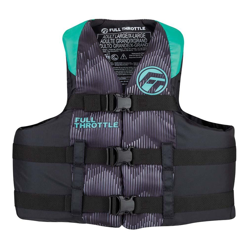 Full Throttle Adult Nylon Life Jacket - L/XL - Aqua/Black [112200-505-050-22] - Essenbay Marine