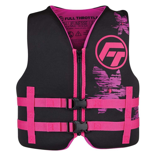 Full Throttle Youth Rapid-Dry Life Jacket - Pink/Black [142100-105-002-22] - Essenbay Marine