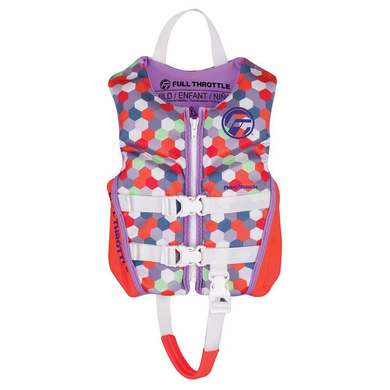 Full Throttle Child Rapid-Dry Flex-Back Life Jacket - Pink [142500-105-001-22] - Essenbay Marine