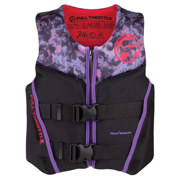 Full Throttle Youth Rapid-Dry Flex-Back Life Jacket - Pink/Black [142500-105-002-22] - Essenbay Marine