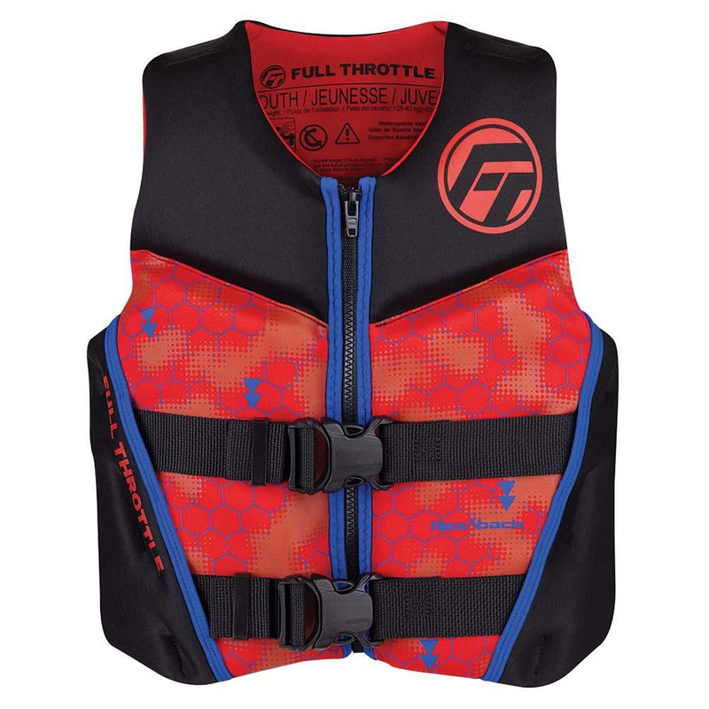 Full Throttle Youth Rapid-Dry Flex-Back Life Jacket - Red/Black [142500-100-002-22] - Essenbay Marine