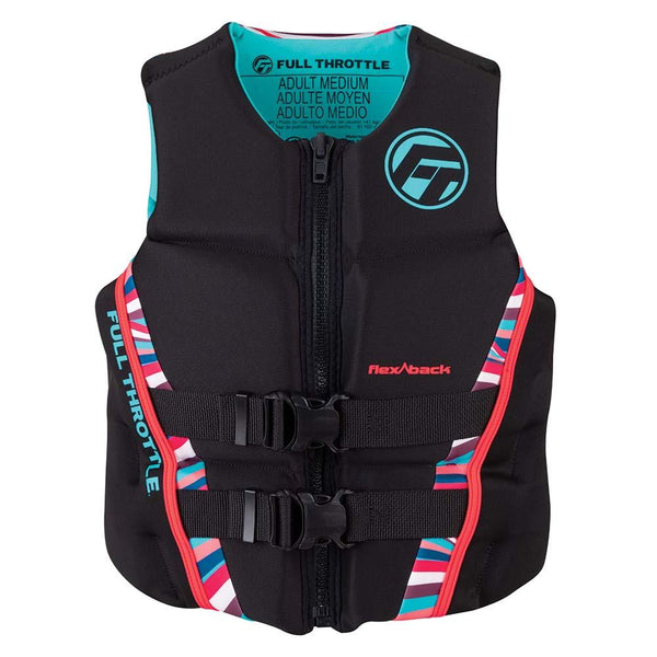 Full Throttle Womens Rapid-Dry Flex-Back Life Jacket - Womens XS - Pink/Black [142500-105-810-22] - Essenbay Marine