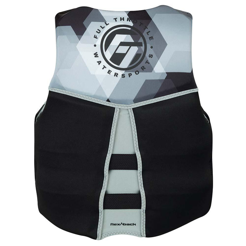 Full Throttle Mens Rapid-Dry Flex-Back Life Jacket - L - Black/Grey [142500-701-040-22] - Essenbay Marine