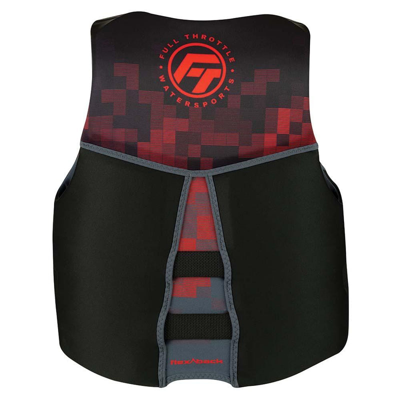 Full Throttle Mens Rapid-Dry Flex-Back Life Jacket - M - Black/Red [142500-100-030-22] - Essenbay Marine