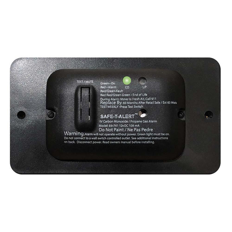 Safe-T-Alert 85 Series Carbon Monoxide Propane Gas Alarm - 12V - Black [85-741-BL] - Essenbay Marine