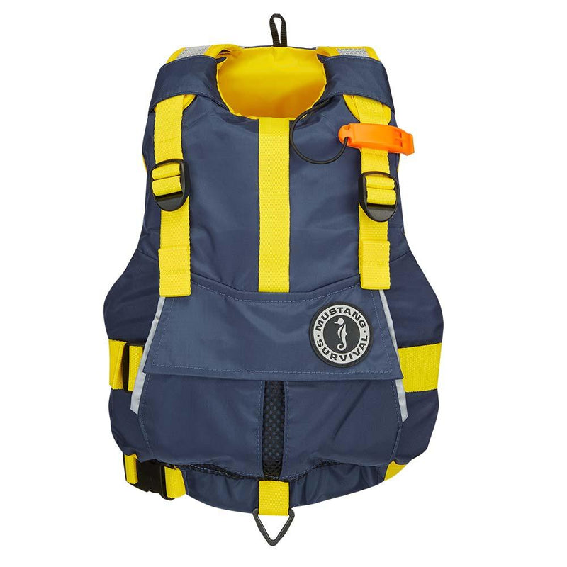 Mustang Youth Bobby Foam Vest - Yellow/Navy [MV2500-5-0-216] - Essenbay Marine