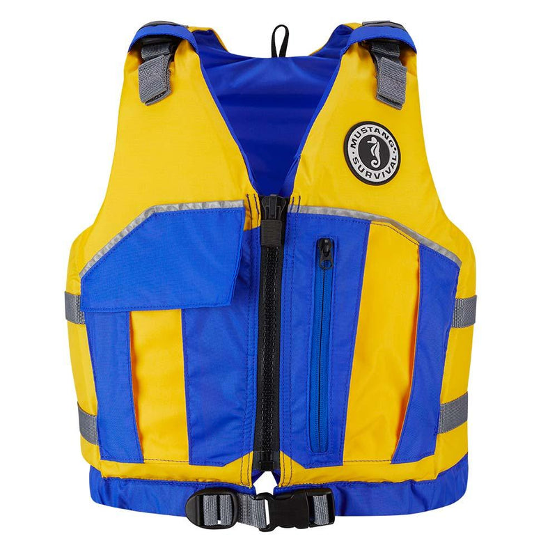 Mustang Youth Reflex Foam Vest - Yellow/Royal Blue [MV7030-220-0-216] - Essenbay Marine