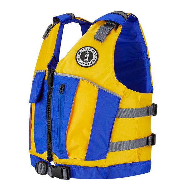 Mustang Youth Reflex Foam Vest - Yellow/Royal Blue [MV7030-220-0-216] - Essenbay Marine