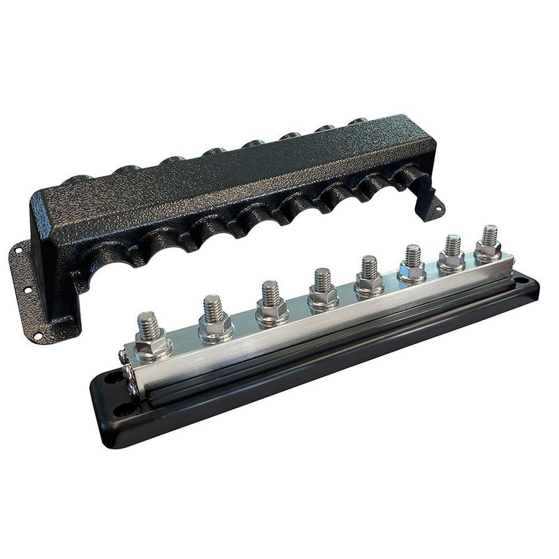 Victron Busbar 600A 8P  Cover 8X 3/8" Plus 8X M8 Terminals [VBB160080010] - Essenbay Marine