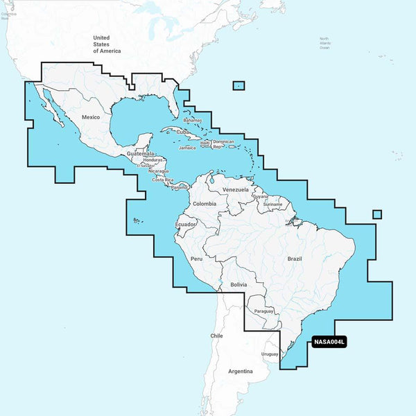 Navionics+ NASA004L - Mexico, Caribbean to Brazil [010-C1364-30] - Essenbay Marine