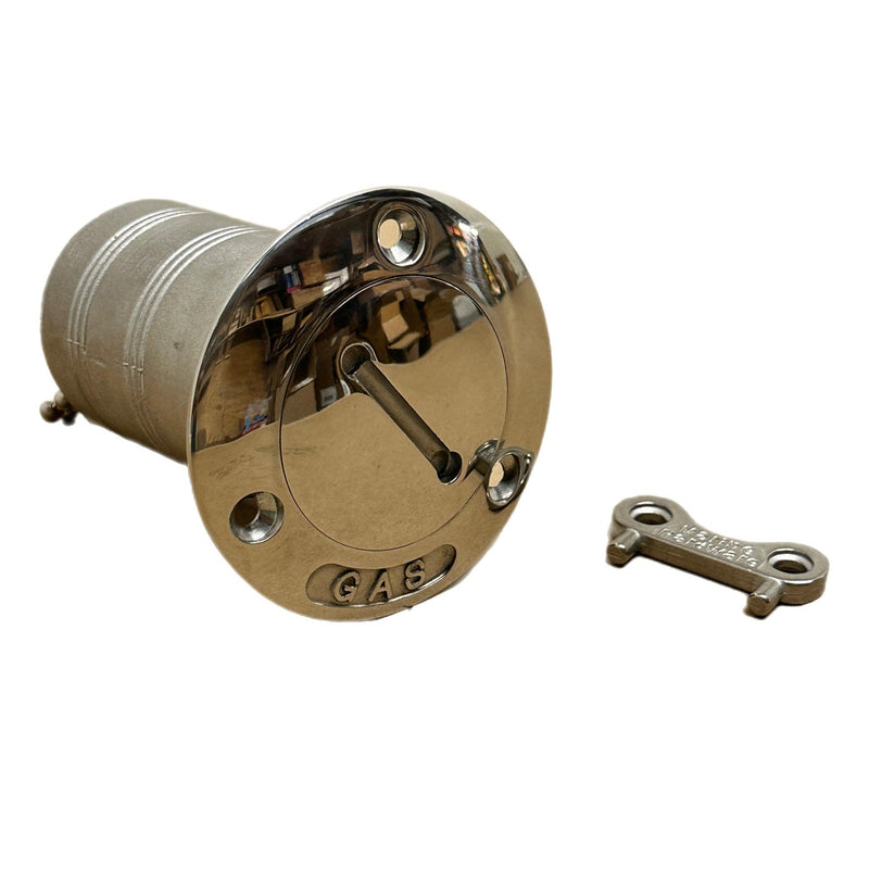 Marine Hardware 2" Stainless Steel Gas Deck Fill w/ Key & Chain SSDF66394 - Essenbay Marine