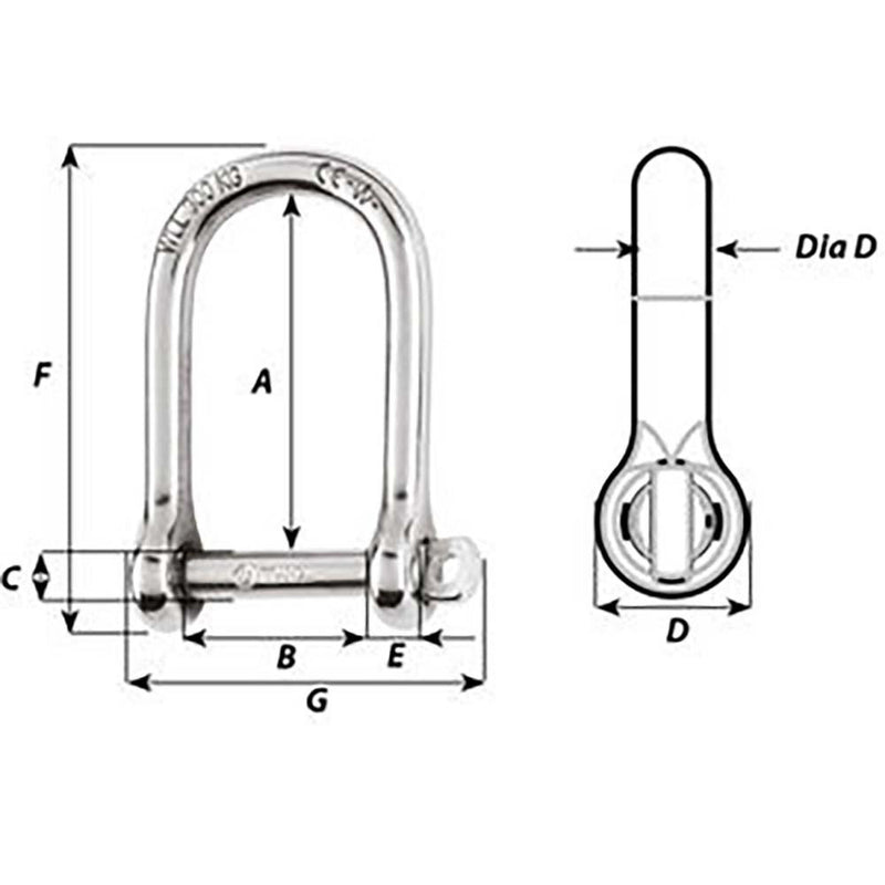 Wichard Self-Locking Large Shackle - Diameter 5mm - 3/16" [01262] - Essenbay Marine