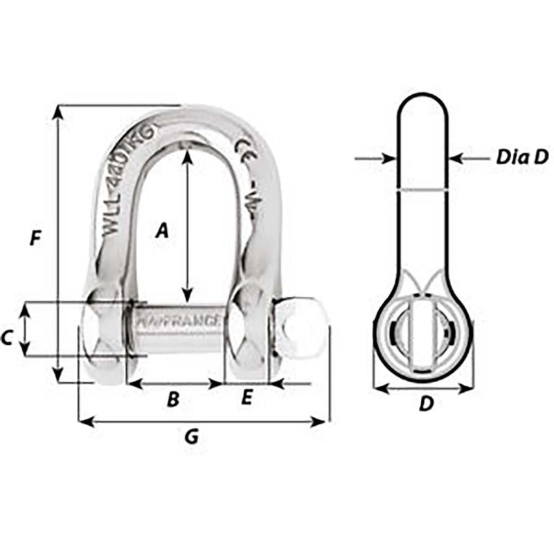 Wichard Captive Pin D Shackle - Diameter 5mm - 3/16" [01402] - Essenbay Marine