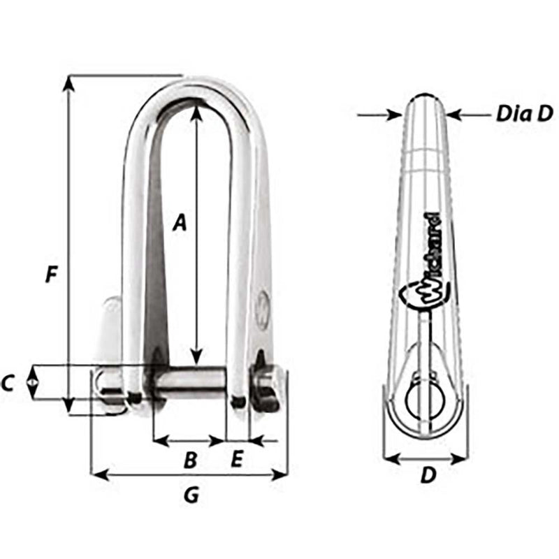 Wichard Key Pin Shackle - Diameter 5mm - 3/16" [01432] - Essenbay Marine