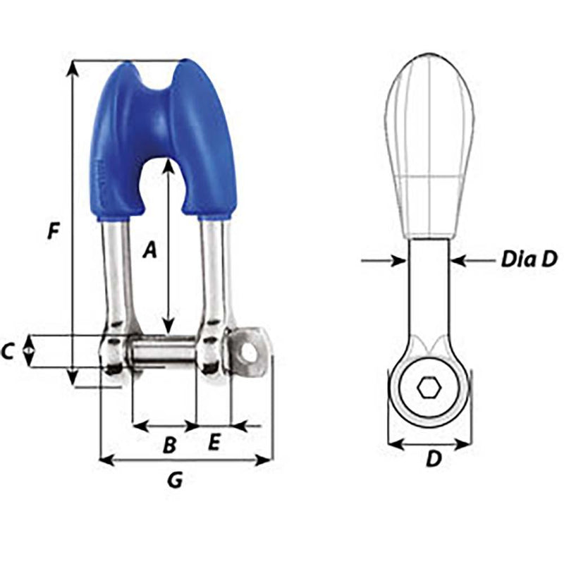 Wichard Thimble Shackle - Captive Pin - Diameter 8mm - 5/16" [01494] - Essenbay Marine