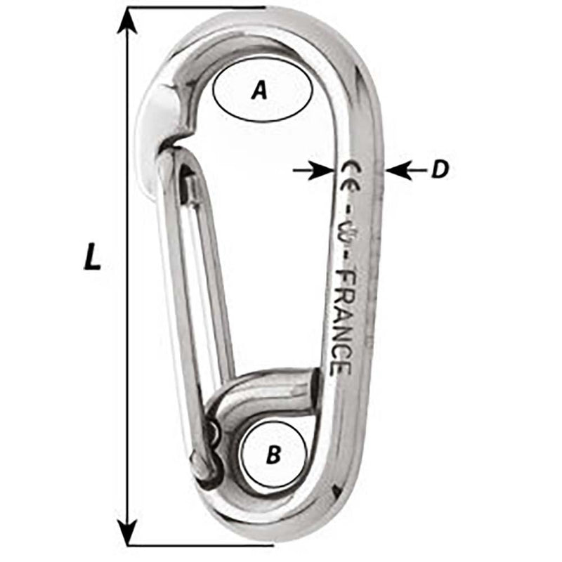 Wichard Symmetric Carbine Hook - Length 60mm - 1/4" [02313] - Essenbay Marine