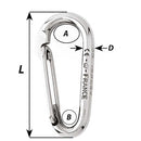 Wichard Symmetric Carbine Hook Without Eye - Length 80mm - 5/16" [02335] - Essenbay Marine