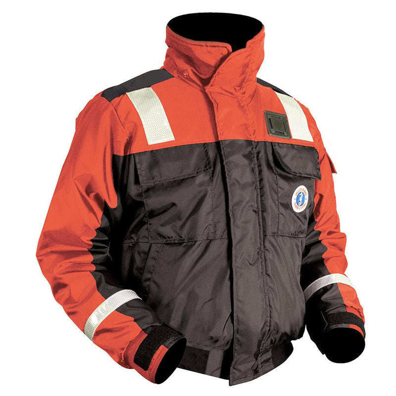 Mustang Classic Flotation Bomber Jacket w/Reflective Tape - Orange/Black - Small [MJ6214T1-33-S-206] - Essenbay Marine