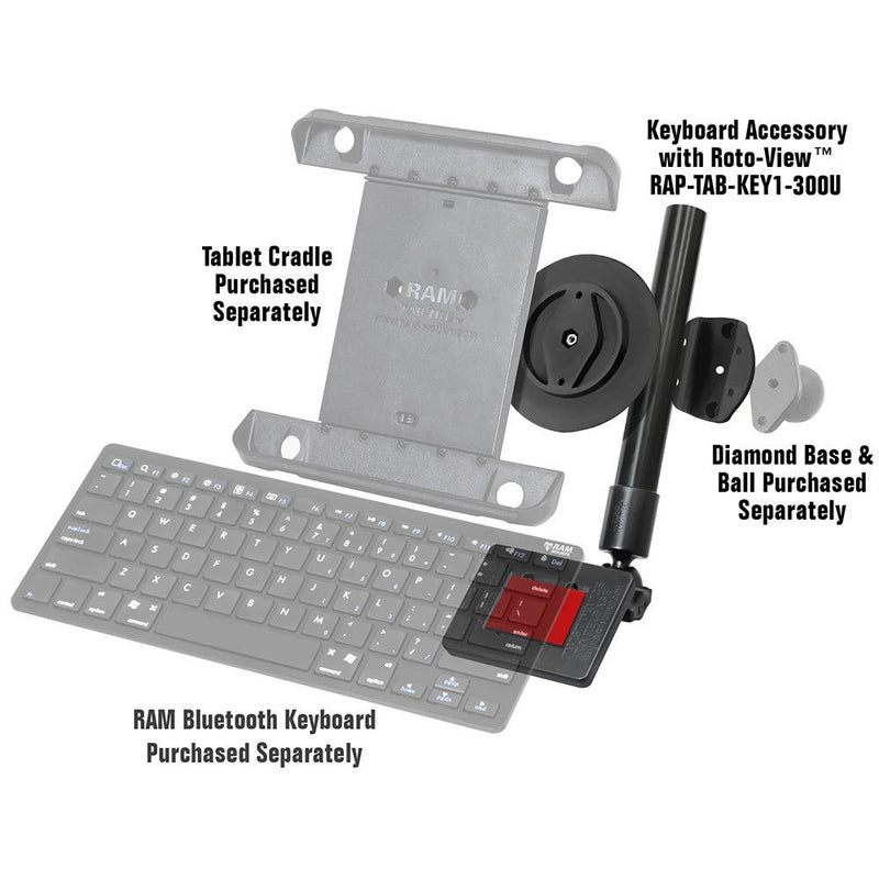 RAM Mount RAM Keyboard Accessory f/Tablets w/RAM Roto-View [RAP-TAB-KB1-300U] - Essenbay Marine