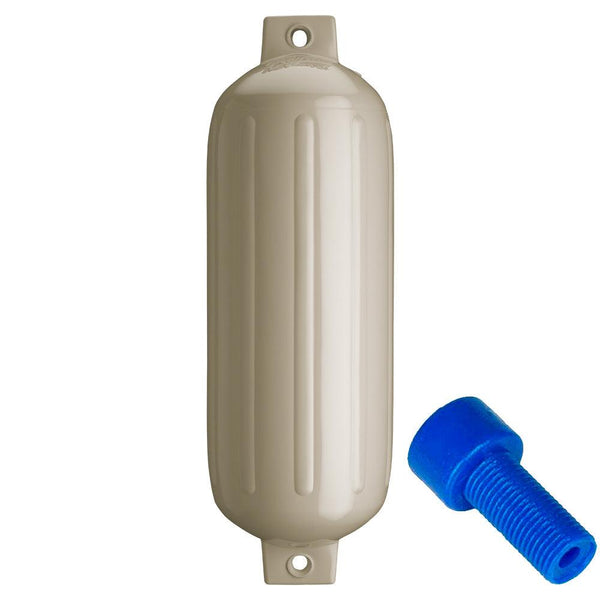 Polyform G-5 Twin Eye Fender 8.8" x 26.8" - Sand w/Adapter [G-5-SAND] - Essenbay Marine