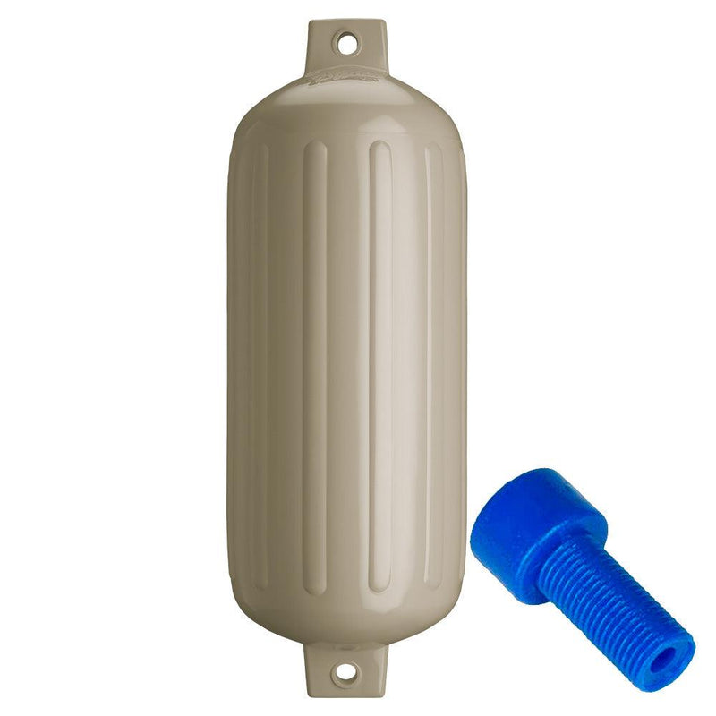 Polyform G-6 Twin Eye Fender 11" x 30" - Sand w/Adapter [G-6-SAND] - Essenbay Marine