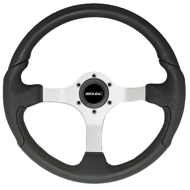 Uflex Nisida Steering Wheel 13.8" - Black Polyurethane Grip w/Black Aluminum Spokes [NISIDA-B/B] - Essenbay Marine