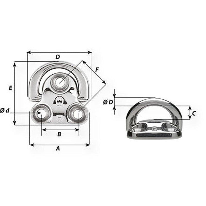 Wichard Folding Pad Eye - Diameter 15/64" [06604] - Essenbay Marine