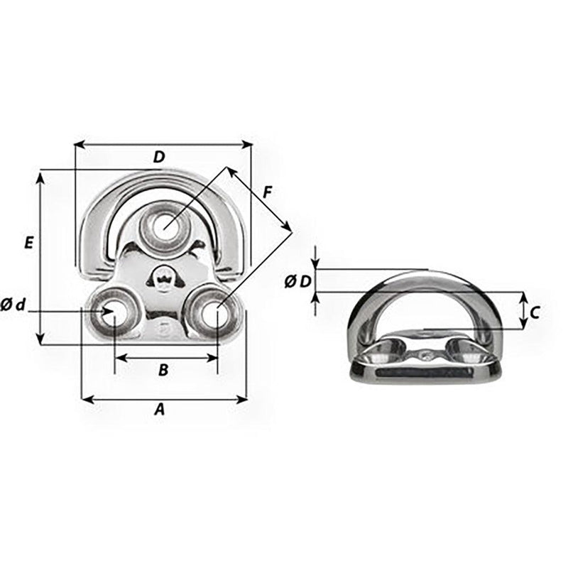 Wichard Folding Pad Eye - Diameter 5/16" [06605] - Essenbay Marine