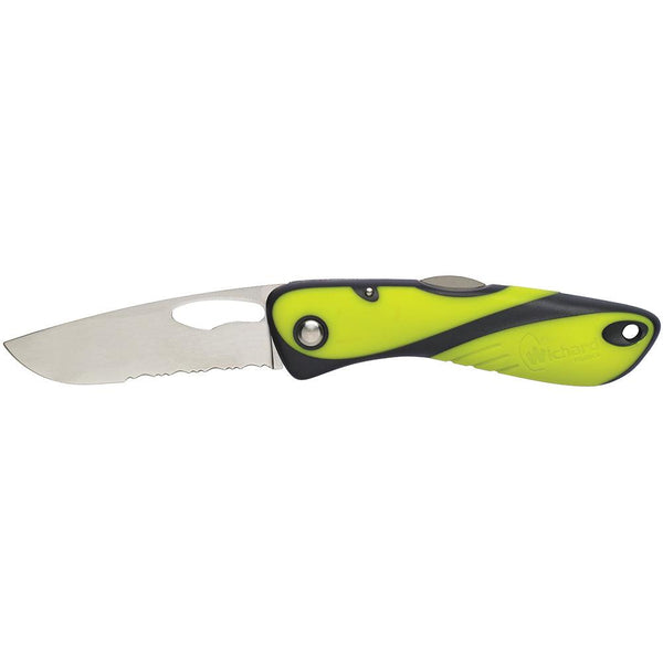 Wichard Offshore Knife - Single Serrated Blade - Fluorescent [10112] - Essenbay Marine