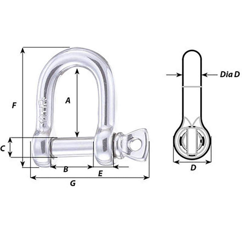 Wichard HR D Shackle - Diameter 15/64" [11204] - Essenbay Marine