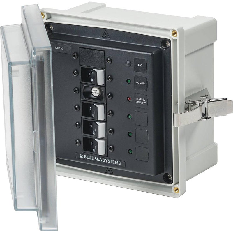 Blue Sea 3128 - SMS Panel Enclosure w/ELCI (30A)  3 Branch (15A) - 120V AC [3128] - Essenbay Marine