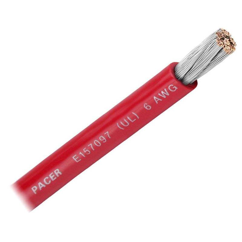 Pacer Red 6 AWG Battery Cable - Sold By The Foot [WUL6RD-FT] - Essenbay Marine