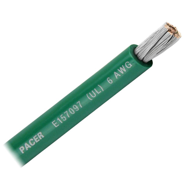 Pacer Green 6 AWG Battery Cable - Sold By The Foot [WUL6GN-FT] - Essenbay Marine
