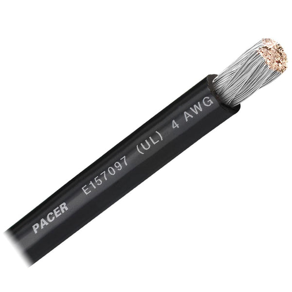 Pacer Black 4 AWG Battery Cable - Sold By The Foot [WUL4BK-FT] - Essenbay Marine