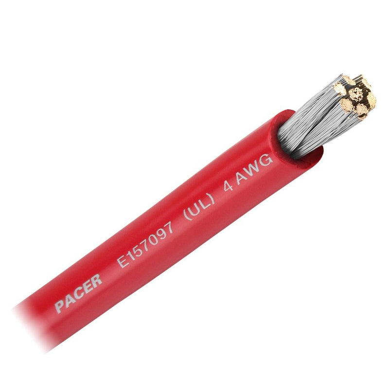 Pacer Red 4 AWG Battery Cable - Sold By The Foot [WUL4RD-FT] - Essenbay Marine