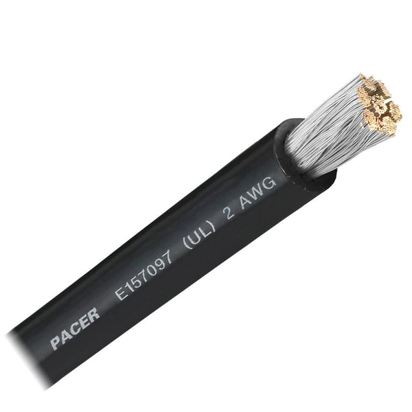 Pacer Black 2 AWG Battery Cable - Sold By The Foot [WUL2BK-FT] - Essenbay Marine