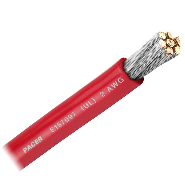 Pacer Red 2 AWG Battery Cable - Sold By The Foot [WUL2RD-FT] - Essenbay Marine