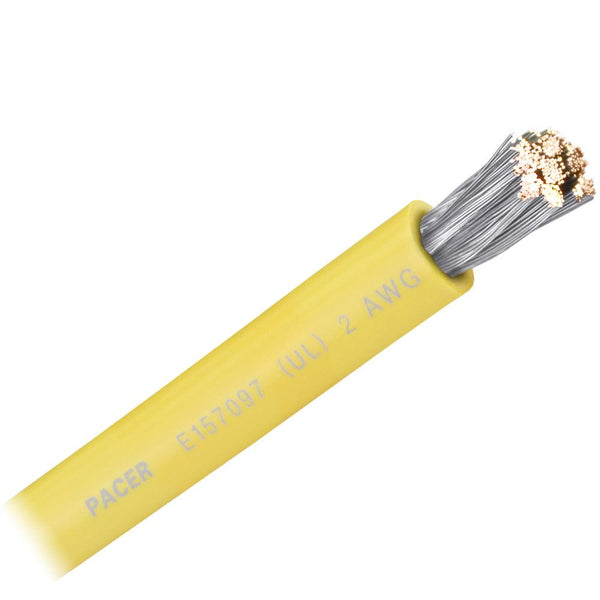 Pacer Yellow 2 AWG Battery Cable - Sold By The Foot [WUL2YL-FT] - Essenbay Marine