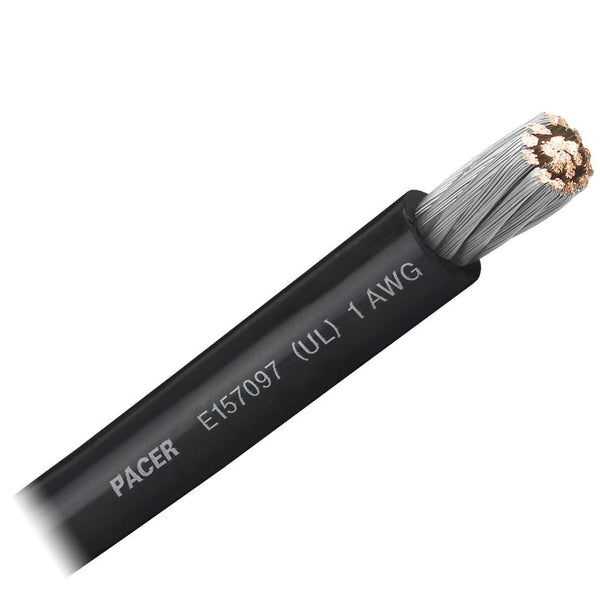 Pacer Black 1 AWG Battery Cable - Sold By The Foot [WUL1BK-FT] - Essenbay Marine